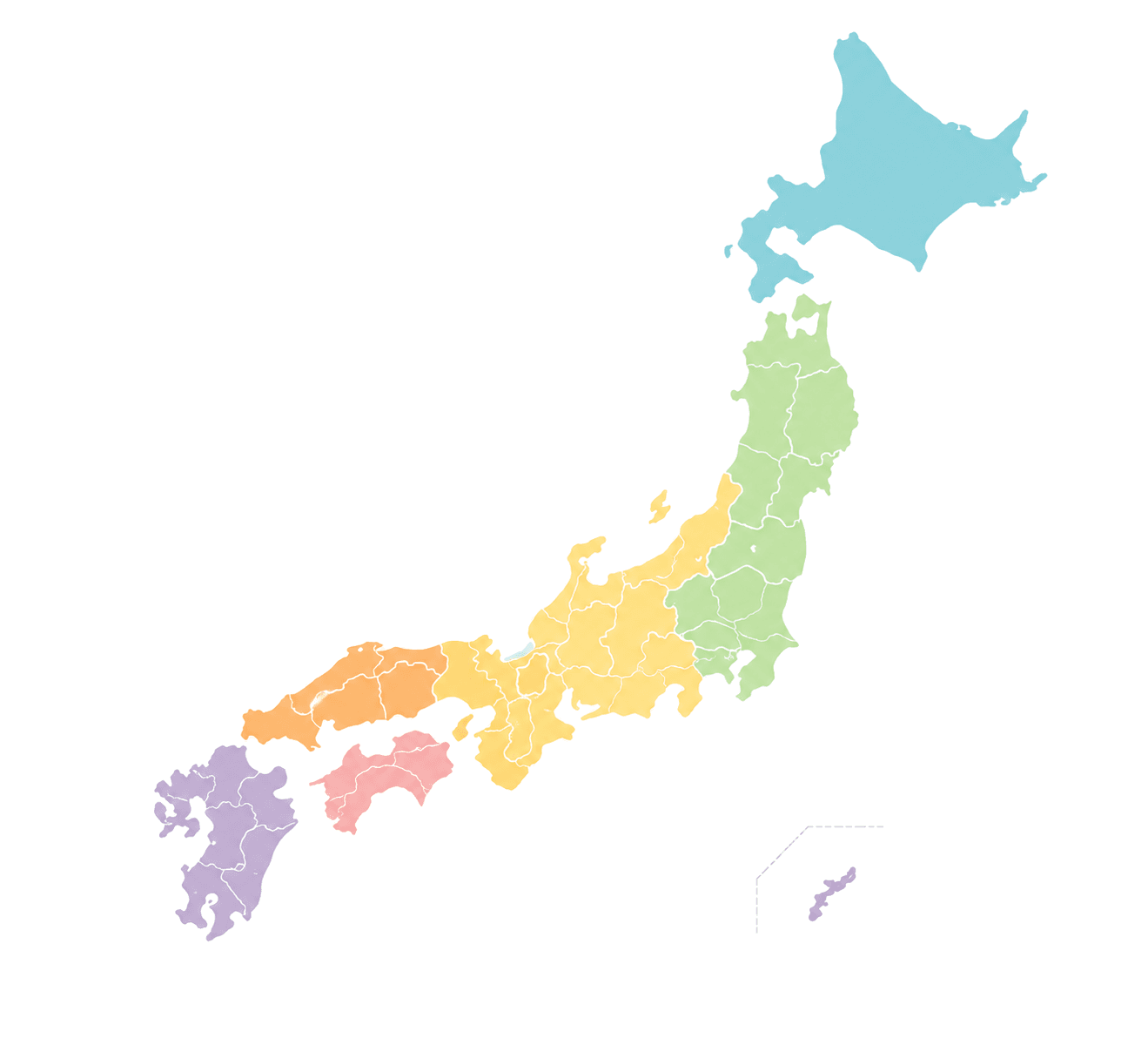 日本地図(地方別)