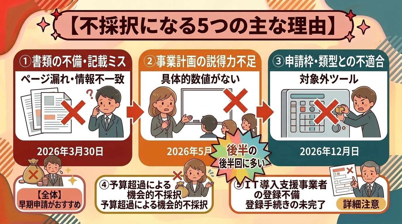 不採択になる5つの主な理由