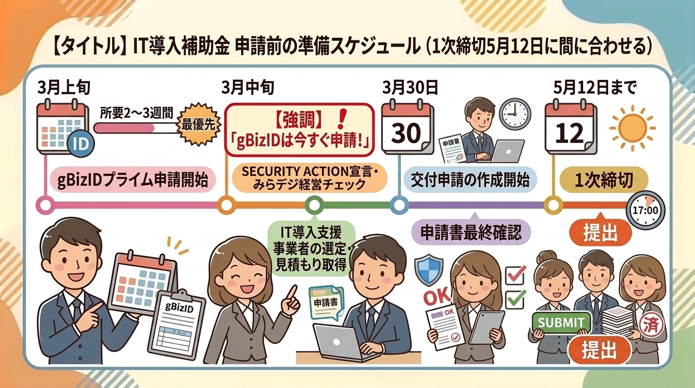 申請前の準備スケジュール